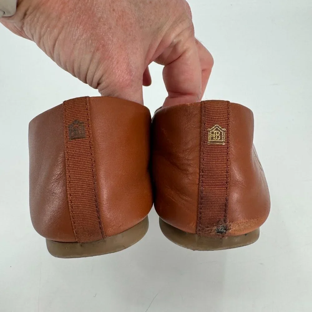 Birdies Whiskey Leather Brown Slip On The Starling Classic Cushioned 8.5 Flats - Picture 4 of 8